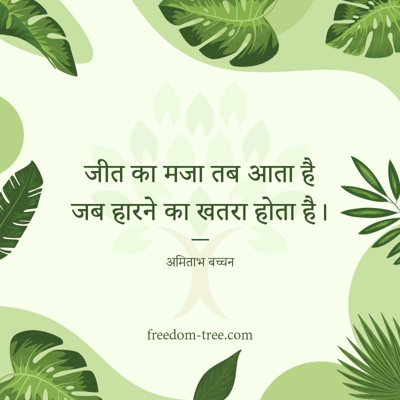 जीत का मजा तब आता है जब हारने का खतरा होता है। - hindi message