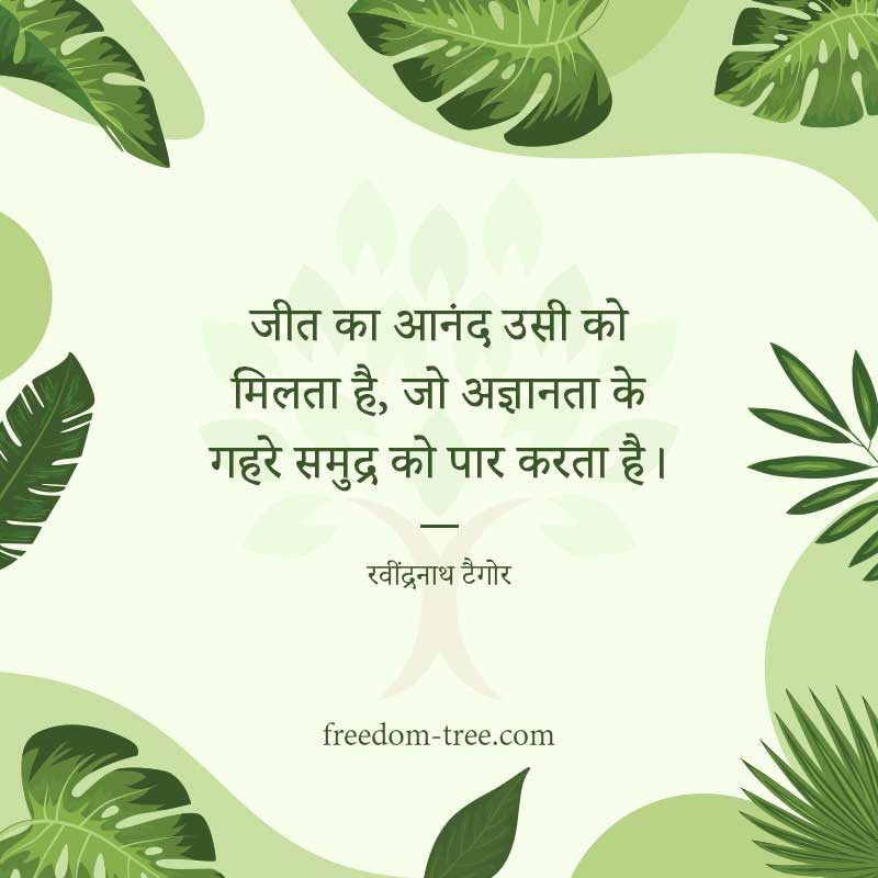 जीत का आनंद उसी को मिलता है, जो अज्ञानता के गहरे समुद्र को पार करता है।